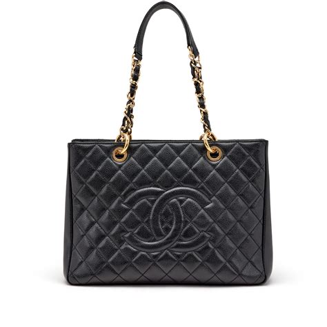 Chanel Grand Shopping Tote Quilted Caviar Gold